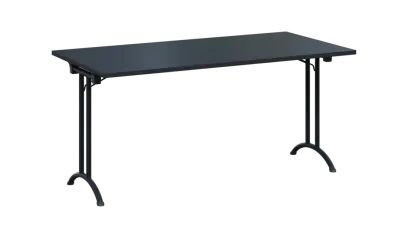 SLA 160 lak skládací jednací stůl 1600x800, deska 25 mm, podnož černý lak, deska antracit